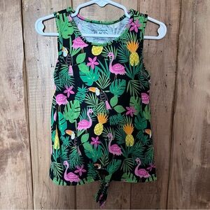 The Children's Place Black Tropical Print Kids Tank Top